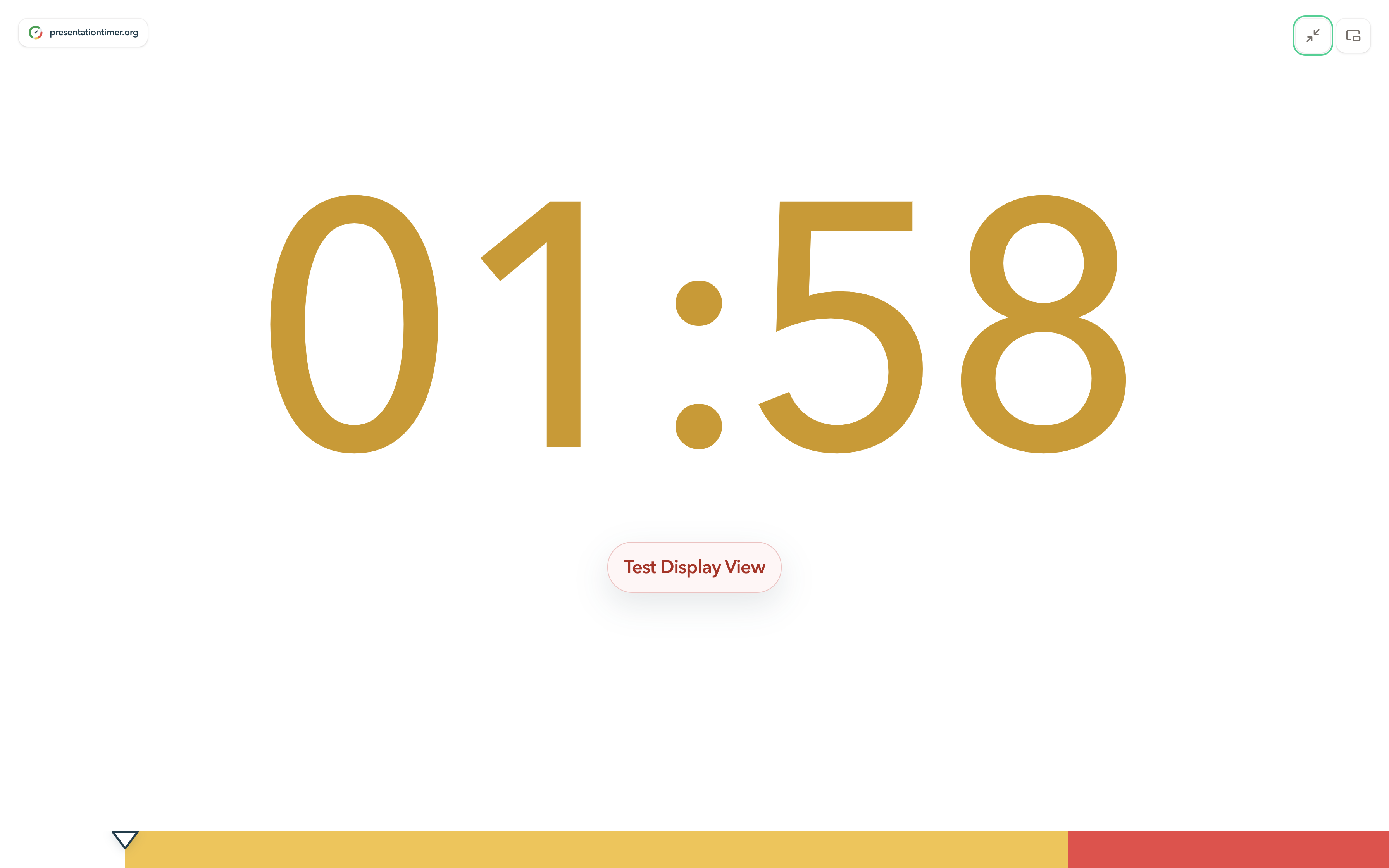 PresentationTimer Display View with wrap-up warning colors