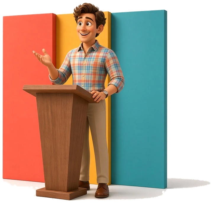 Speech timer with a visible presentation countdown